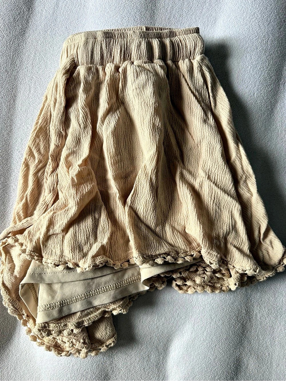 Cider solid elastic waist Knotted Midi Shorts